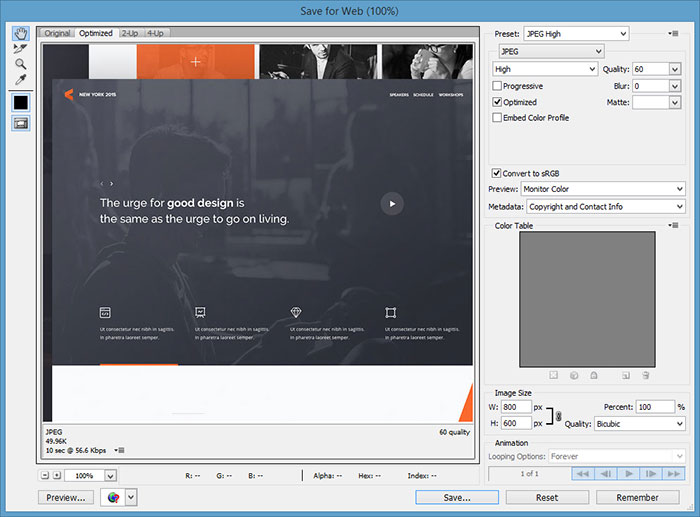 Optimizing Images for Web in Photoshop Optimizing Images for Web in Photoshop