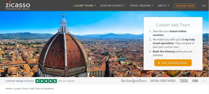 Easy Navigation for travel website design