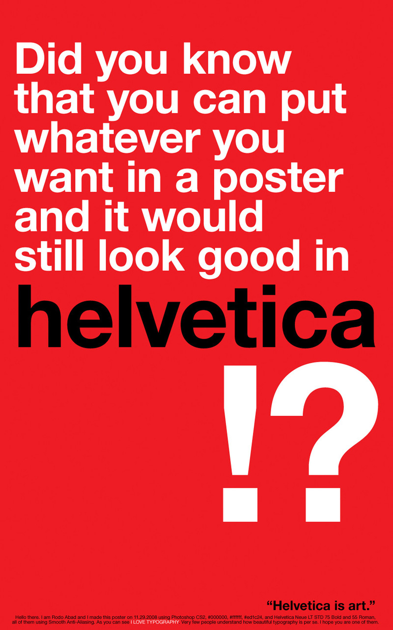 Helvetica poster poster sample
