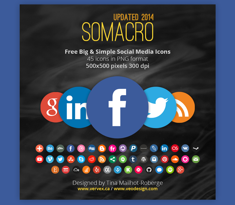 Somacro: 45 300 DPI Social Media Icons Somacro: 45 300 DPI Social Media Icons