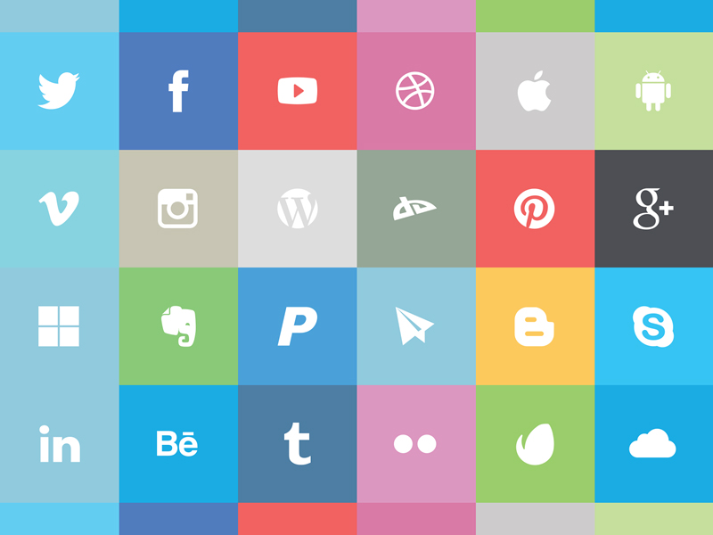 Freebie: Flat Social Icon Set Freebie: Flat Social Icon Set