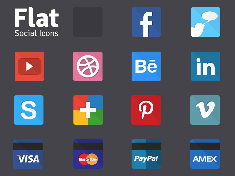 Flat Social Icons (Freebie) Flat Social Icons (Freebie)