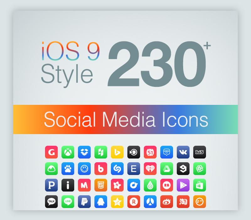 230+ Free iOS 9 Style Social Media Icons Set | Free & Premium Version 230+ Free iOS 9 Style Social Media Icons Set | Free & Premium Version