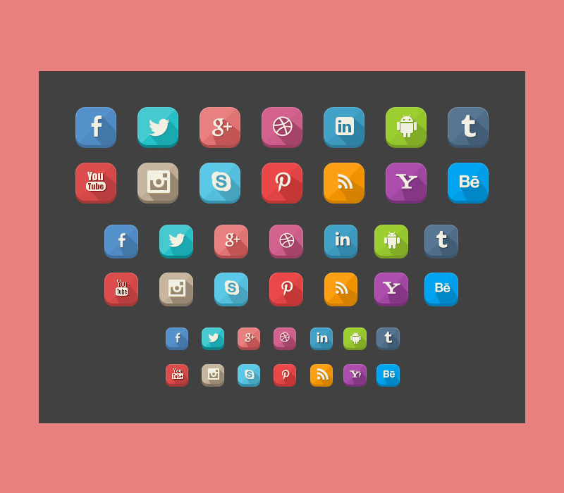42 Long Shadow Social Icons(PSD) 42 Long Shadow Social Icons(PSD)