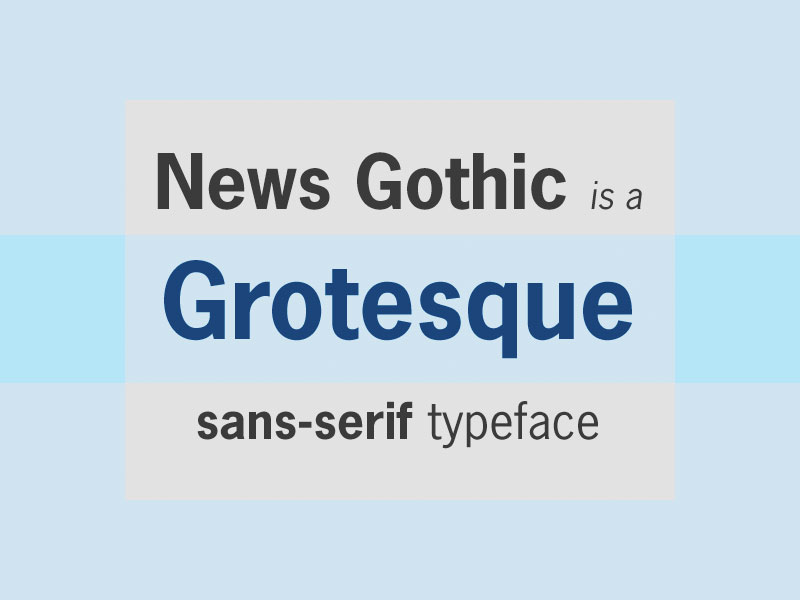 Grotesque Sans Serifs typeface with rounded, and monotone weight