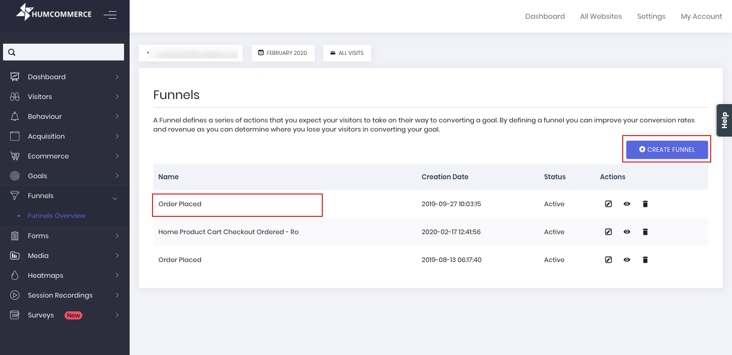 Conversion Funnel with HumCommerce