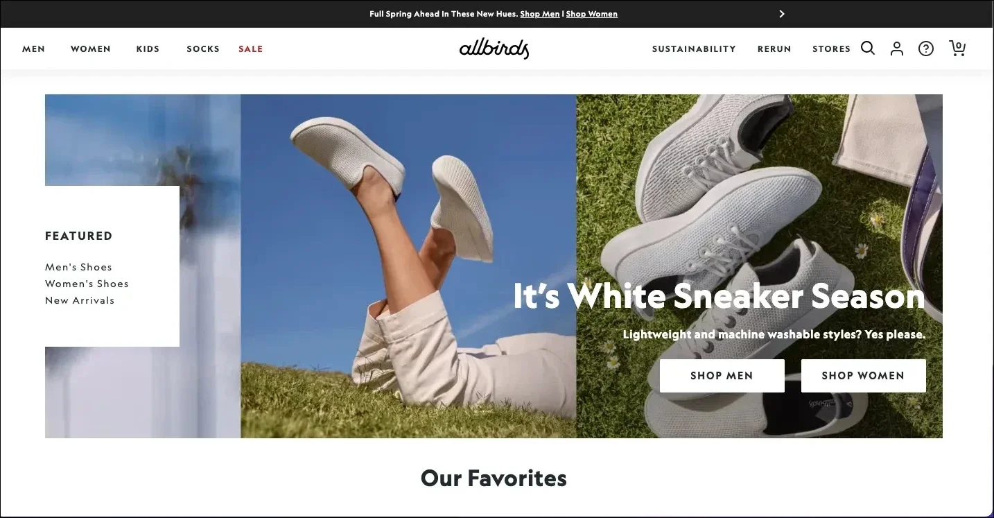 allbirds website design allbirds: ecommerce website design examples