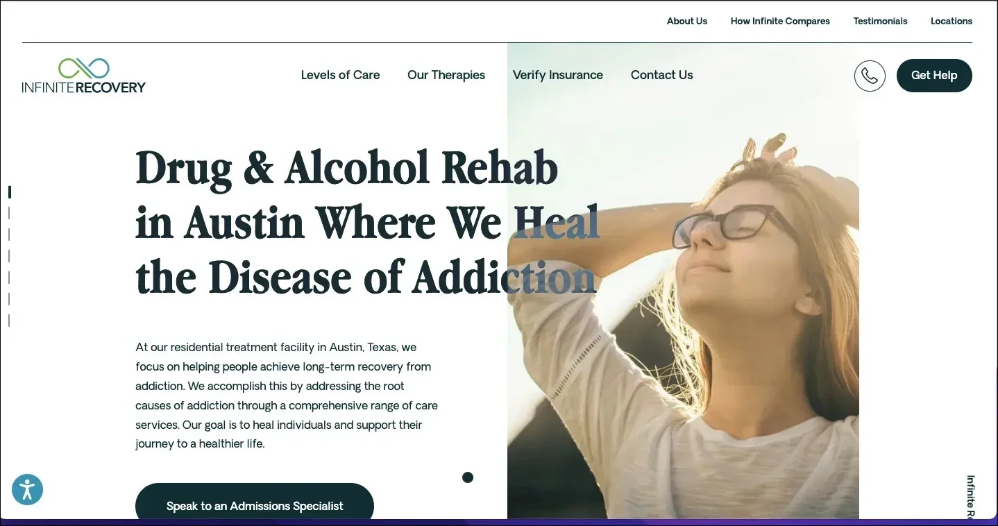 infinite recovery website design infiniterecovery: ecommerce website design examples