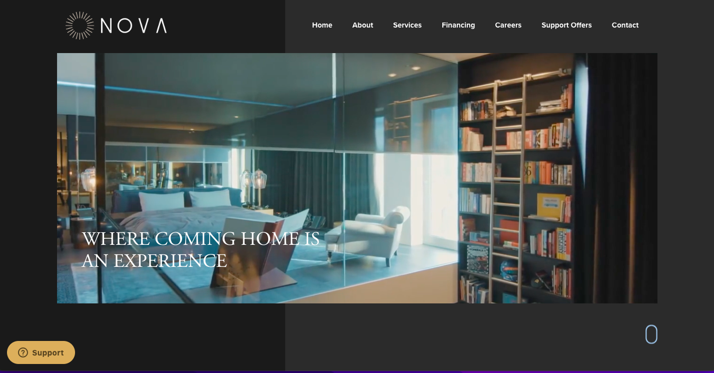 nova smart home website design Nova telecommunication website