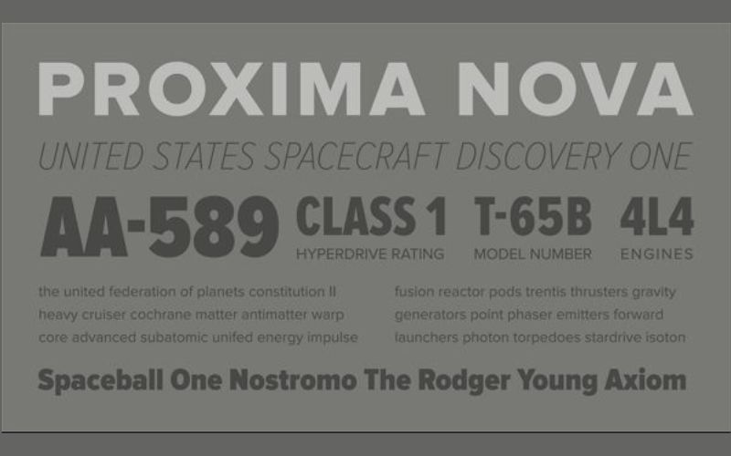 proxima nova - modern font with geometric style