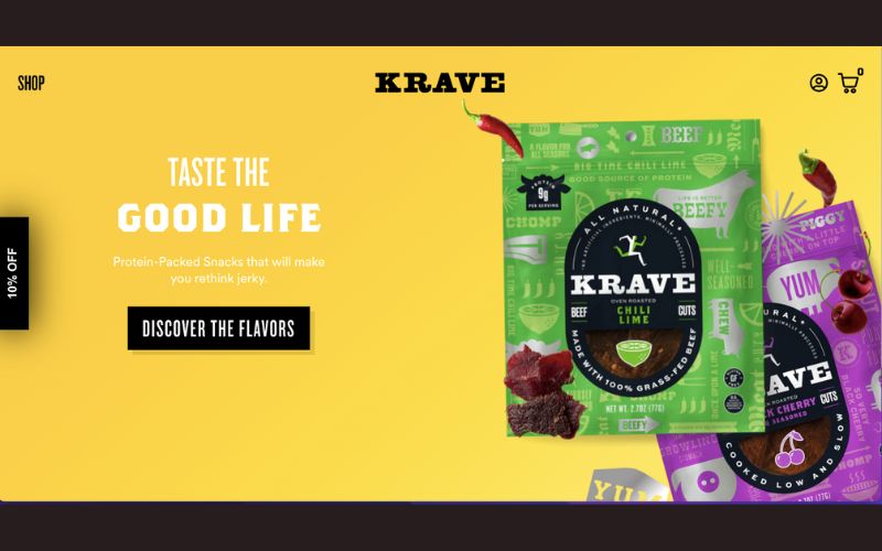 krave website design