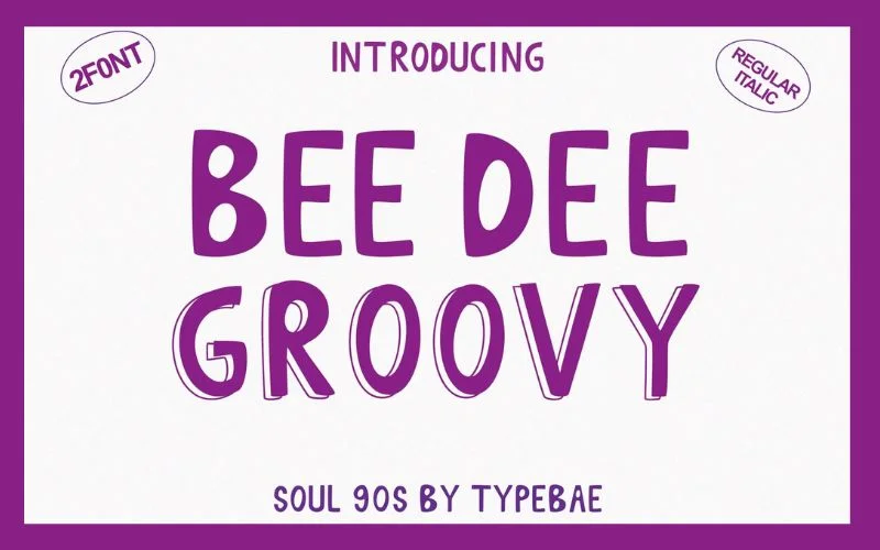 bee dee groovy 90s fonts