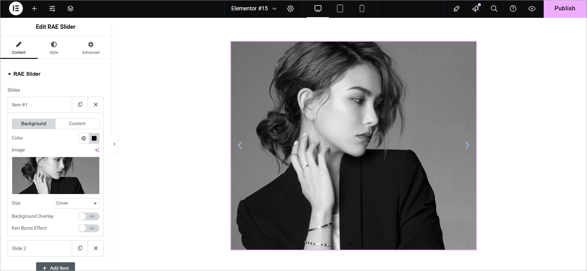 Final output of RAE Slider