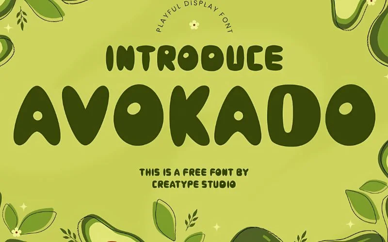 avokado free font