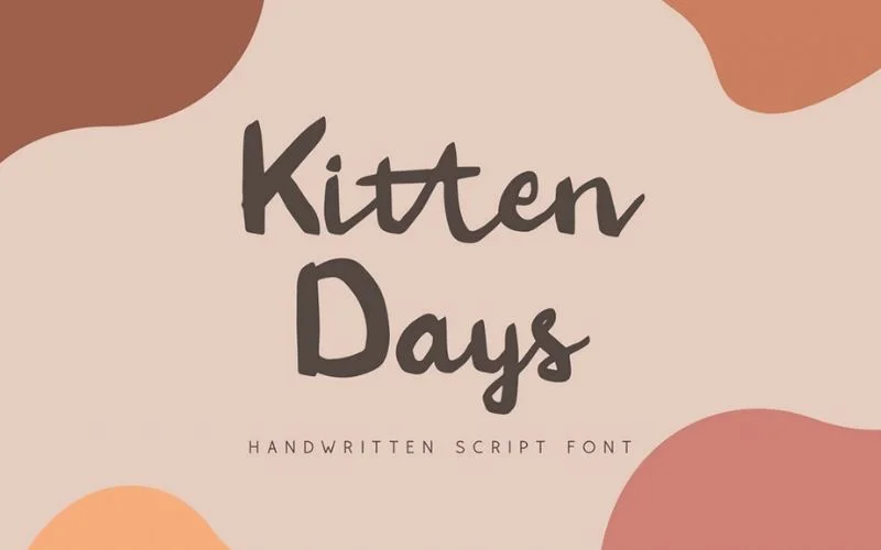 best free handwritten fonts- kitten days