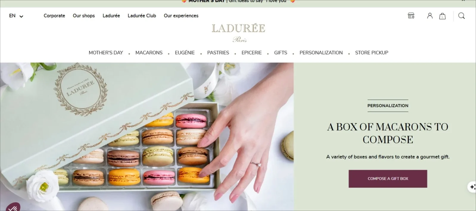 Ladurée macaron company using pastel colors