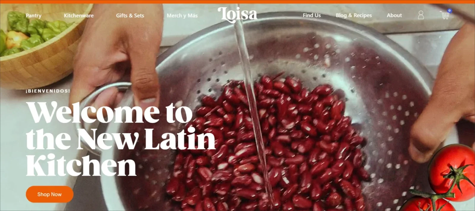 online food brand homepage layout, webpage design of a online food brand