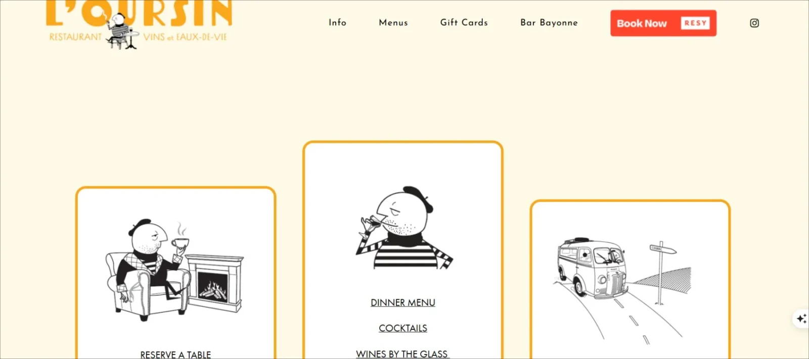 loursin minimal homepage design, unique homepage design