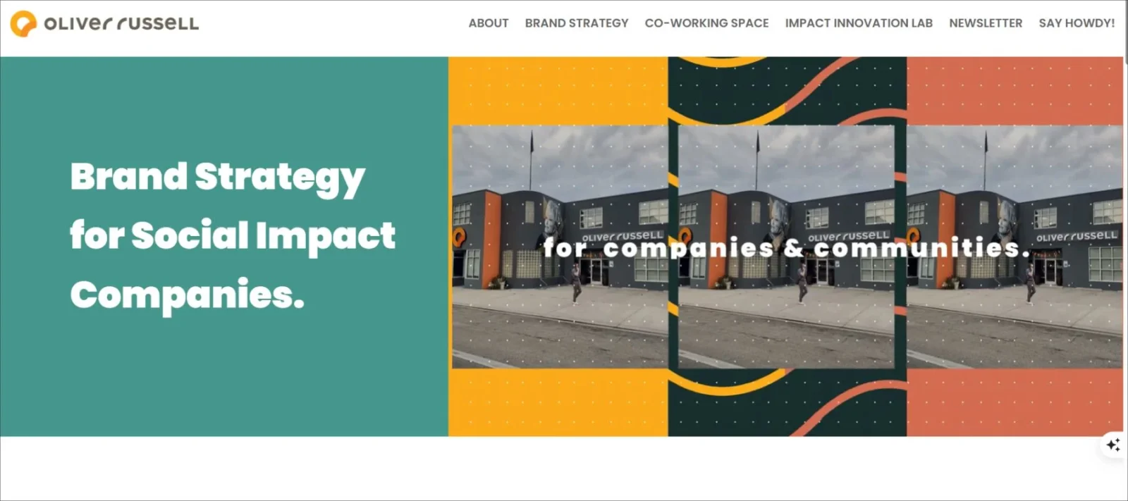 display of oliver russell company, competitive marketplace and elegant block design