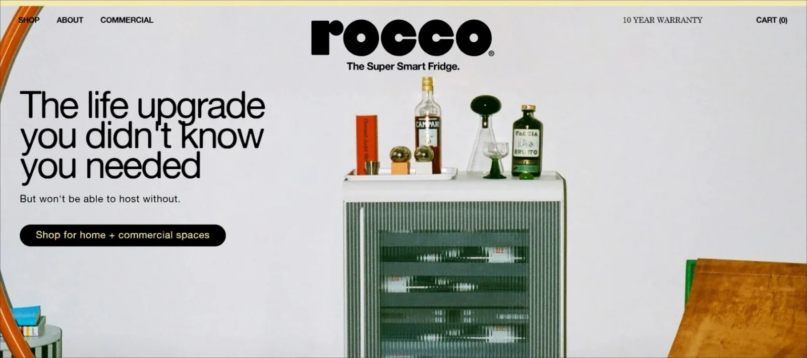 appliances website layout, website design of a refridgerator brand