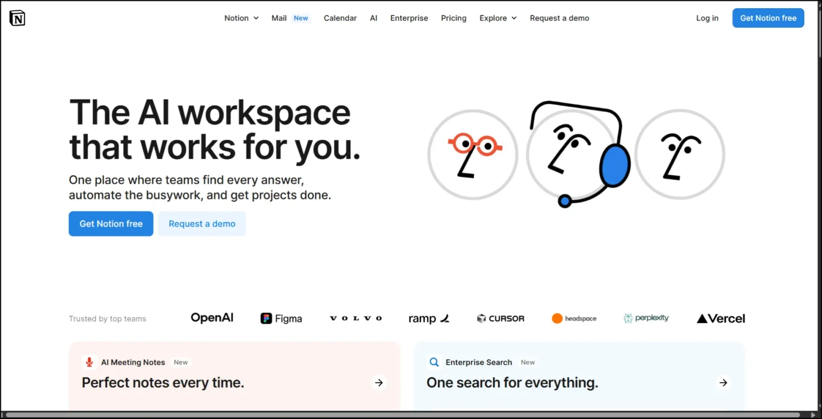 Notion - Best Startup Landing Page Design, productivity landing page designs