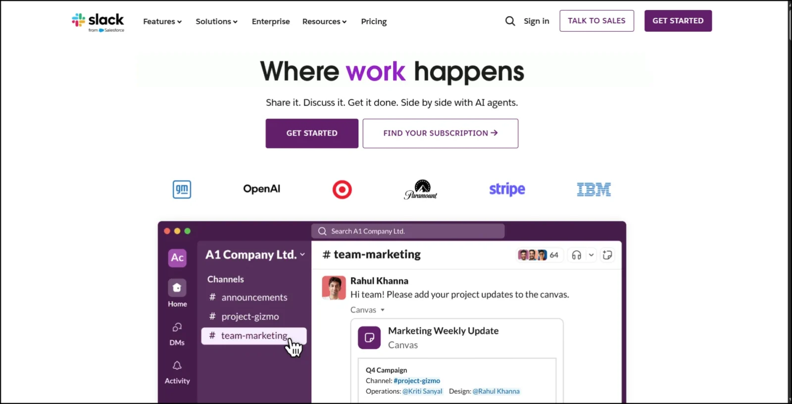 Slack - Powerful Copy with Clean Visuals