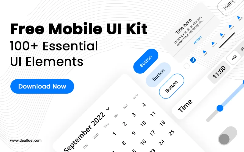 Free Mobile Ui Kit: 100+ Essentia; Ui Elements